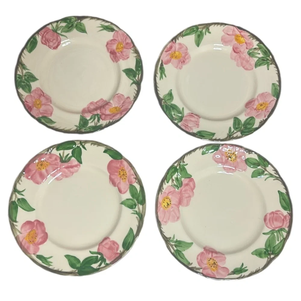 Franciscan Desert Rose 8” Salad Plate Vintage Hand Painted Dishes USA Made Cream